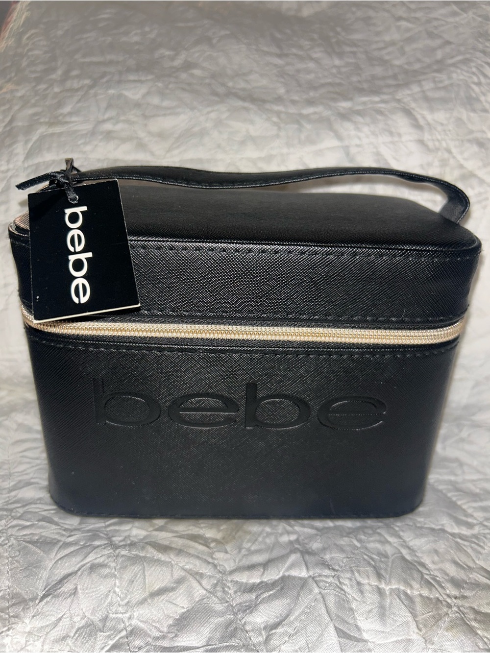 Bebe Black Case with Gold-Tone Zipper